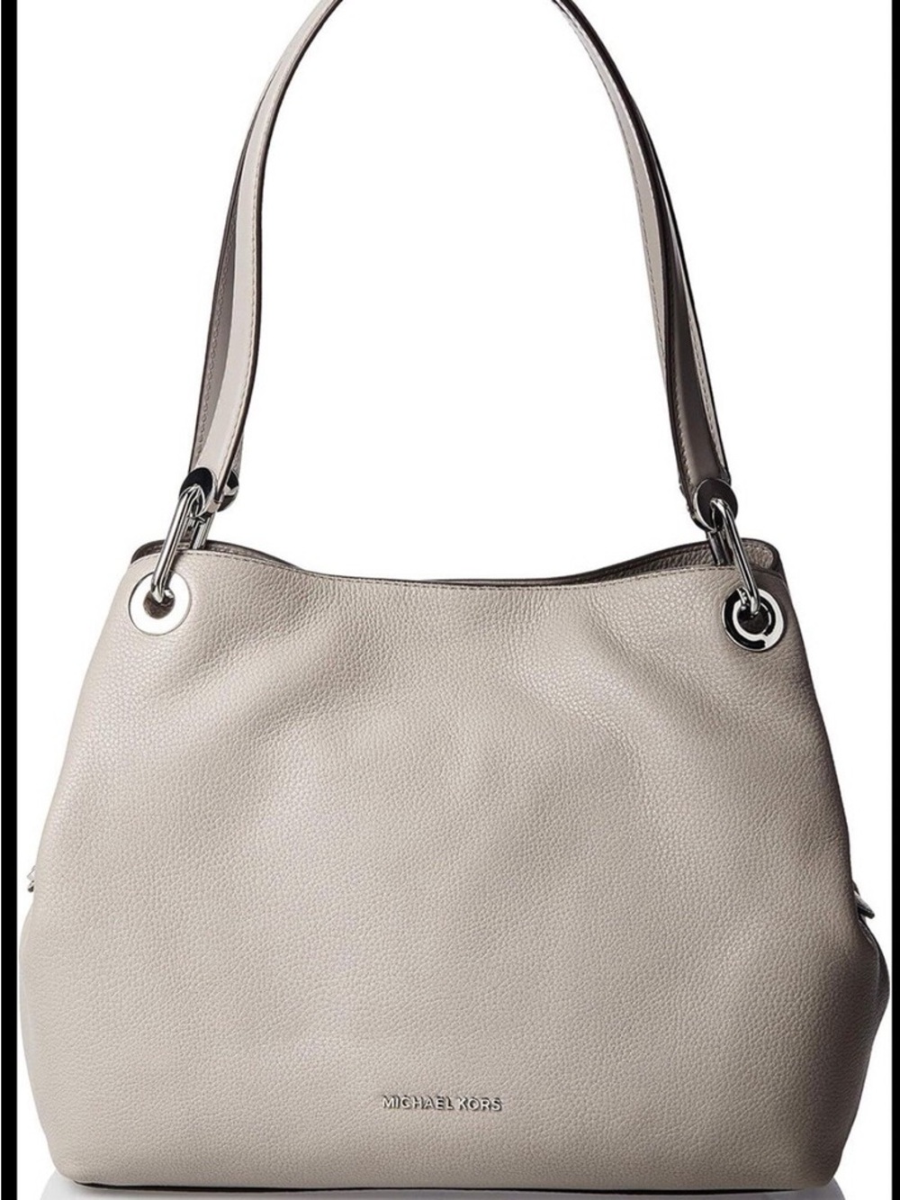 Michael Kors Pebbled Leather Shoulder Bag in Light Taupe